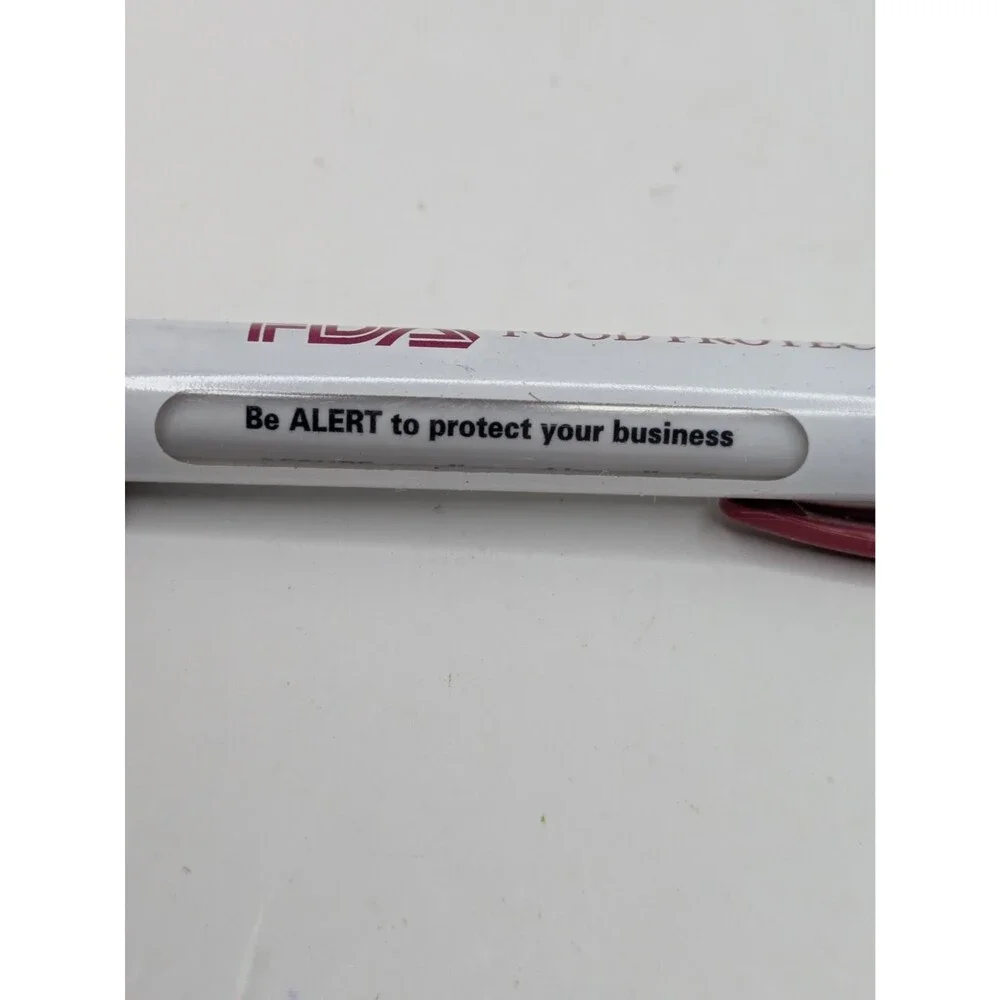 Vintage FDA Food Protection Rep Wide Body Message Black Pen USA Retractable